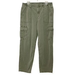 American Eagle Cargo Pants Womens Plus Size 16 Stretch Green Straight Leg Pocket